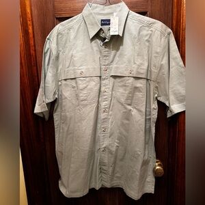 Reel Legends Short-Sleeve Button-Down Shirt in Sage